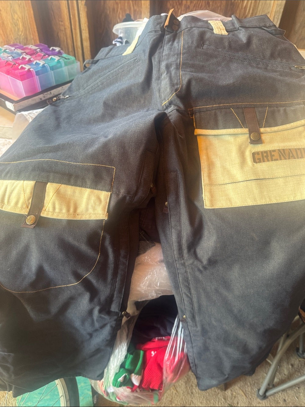 Men's Black and Tan Cargo Work Pants - Durable Utility Style